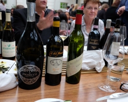 Three of the evening's wines: Incanto Prosecco, Col del Mondo Kerrias Pecorino 2013, Benito Santos Albarino.