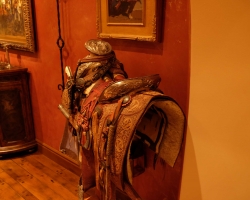 Historic saddle in the dining room