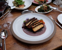 Smoked Tofu - beluga lentils, swiss chard, black truffle